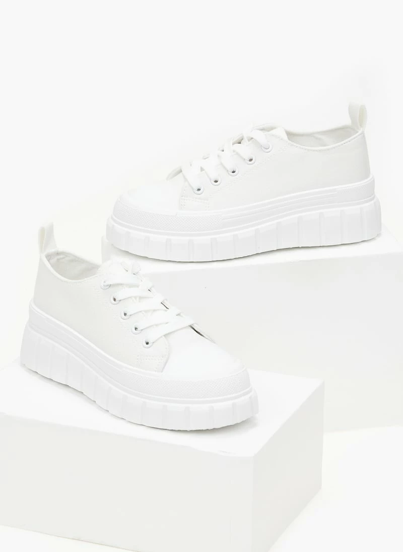 Εξοδος 🛒 The Fashion Project 👟 Sneakers πάνινα με σχέδιο στη σόλα - Λευκό 🛒 5 Εξοδος 🛒 The Fashion Project 👟 Sneakers πάνινα με σχέδιο στη σόλα - Λευκό 🛒 - Image 3