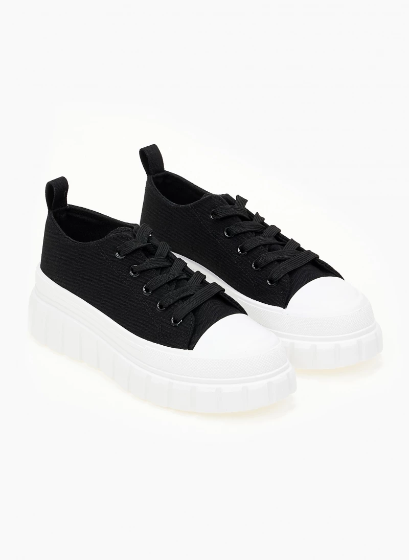 Προϋπολογισμός 🎁 The Fashion Project 👟 Sneakers πάνινα με σχέδιο στη σόλα - Μαύρο ⌛ 5 Προϋπολογισμός 🎁 The Fashion Project 👟 Sneakers πάνινα με σχέδιο στη σόλα - Μαύρο ⌛ - Image 3