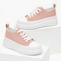 Τοπ 10 ❤️ The Fashion Project 👟 Sneakers πάνινα με σχέδιο στη σόλα - Ροζ 🤩 -Sneakers Κατάστημα sneakers panina me sxedio sti sola 99777 togb