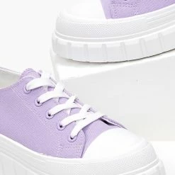 Ολοκαίνουργιο 😉 The Fashion Project 👟 Sneakers πάνινα με σχέδιο στη σόλα - Λιλά ⌛ -Sneakers Κατάστημα sneakers panina me sxedio sti sola 99779 4zew