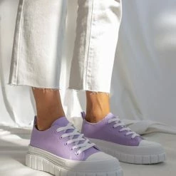 Ολοκαίνουργιο 😉 The Fashion Project 👟 Sneakers πάνινα με σχέδιο στη σόλα - Λιλά ⌛ -Sneakers Κατάστημα sneakers panina me sxedio sti sola 99779 6gah