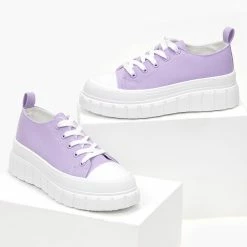 Ολοκαίνουργιο 😉 The Fashion Project 👟 Sneakers πάνινα με σχέδιο στη σόλα - Λιλά ⌛ -Sneakers Κατάστημα sneakers panina me sxedio sti sola 99779 hdj1