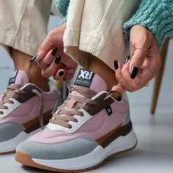 Φτηνός 💯 Xti Footwear 👟 Sneakers σε συνδυασμούς υλικών Xti 140323 - Nude 🌟