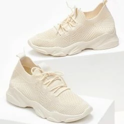 Η καλύτερη συμφωνία 😀 The Fashion Project 👟 Sneakers Slip On με πλεκτό σχέδιο - Μπεζ 🔔 -Sneakers Κατάστημα sneakers slilp on me plekto sxedio 101675 65g2