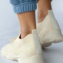 Η καλύτερη συμφωνία 😀 The Fashion Project 👟 Sneakers Slip On με πλεκτό σχέδιο - Μπεζ 🔔 -Sneakers Κατάστημα sneakers slilp on me plekto sxedio 101675 dwh3