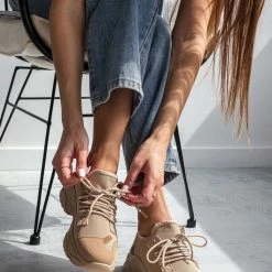 Best Pirce ⌛ The Fashion Project 👟 Sneakers Slip On με Suede λεπτομέρειες - Πούρο 🎉 -Sneakers Κατάστημα sneakers slip on me suede leptomereies 102037 478k