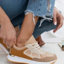 ΧΟΝΔΡΙΚΟ ΕΜΠΟΡΙΟ 😍 The Fashion Project 👟 Sneakers Suede σε συνδυασμούς χρωμάτων - Τάουπε 🔥