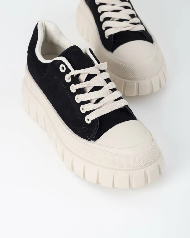 Συμφωνίες 🎉 The Fashion Project 👟 Sneakers Flatforms Suede - Μαύρο 💯 4 Συμφωνίες 🎉 The Fashion Project 👟 Sneakers Flatforms Suede - Μαύρο 💯 - Image 2