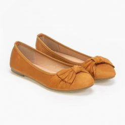 Το φθηνότερο 💯 The Fashion Project Μπαλαρίνες Suede με κόμπο - Ταμπά ❤️