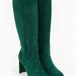 Προώθηση 🥰 The Fashion Project Μπότες Suede με φαρδύ τακούνι - Κυπαρισσί 👍 -Sneakers Κατάστημα suede mpotes me fardu takouni 106096 zrxn