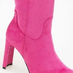 Προώθηση 💯 The Fashion Project Μπότες Suede με φαρδύ τακούνι - Φούξια ✨ -Sneakers Κατάστημα suede mpotes me fardu takouni 106097 y02l
