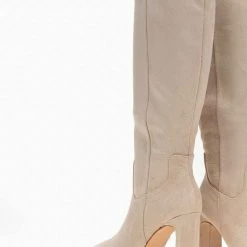 Νέος 🌟 The Fashion Project Μπότες Suede με φαρδύ τακούνι - Μπεζ ⭐ -Sneakers Κατάστημα suede mpotes me fardu takouni 95729 s3mm