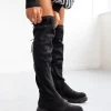 Εκπτωση 🧨 The Fashion Project Μπότες Suede πάνω από το γόνατο - Μαύρο 🔔