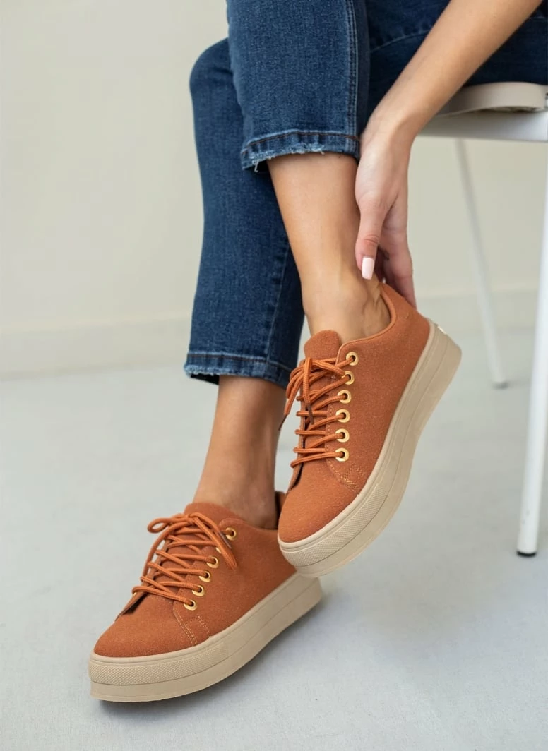Flash Sale 🌟 The Fashion Project 👟 Sneakers Flatforms Suede - Κεραμιδί ⭐ 6 Flash Sale 🌟 The Fashion Project 👟 Sneakers Flatforms Suede - Κεραμιδί ⭐ - Image 4