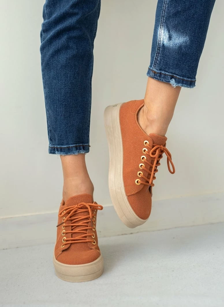 Flash Sale 🌟 The Fashion Project 👟 Sneakers Flatforms Suede - Κεραμιδί ⭐ 9 Flash Sale 🌟 The Fashion Project 👟 Sneakers Flatforms Suede - Κεραμιδί ⭐ - Image 7