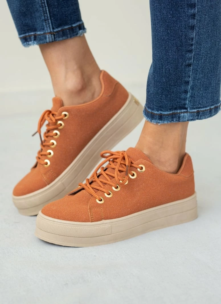 Flash Sale 🌟 The Fashion Project 👟 Sneakers Flatforms Suede - Κεραμιδί ⭐ 3 Flash Sale 🌟 The Fashion Project 👟 Sneakers Flatforms Suede - Κεραμιδί ⭐