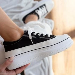 Ολοκαίνουργιο 🎉 The Fashion Project 👟 Sneakers πάνινα με εφέ ραφές - Μαύρο 👍 12 Ολοκαίνουργιο 🎉 The Fashion Project 👟 Sneakers πάνινα με εφέ ραφές - Μαύρο 👍 -Sneakers Κατάστημα ufasmatina sneakers me efe rafes sti sola 87566 43fs