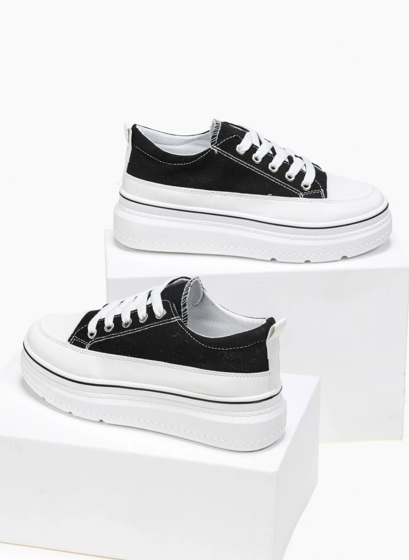 Ολοκαίνουργιο 🎉 The Fashion Project 👟 Sneakers πάνινα με εφέ ραφές - Μαύρο 👍 5 Ολοκαίνουργιο 🎉 The Fashion Project 👟 Sneakers πάνινα με εφέ ραφές - Μαύρο 👍 - Image 3