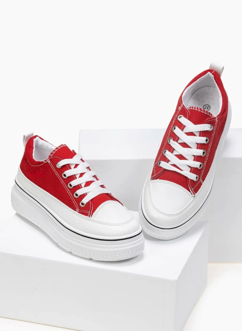 Αγορά 🧨 The Fashion Project 👟 Sneakers πάνινα με εφέ ραφές - Κόκκινο 🌟 5 Αγορά 🧨 The Fashion Project 👟 Sneakers πάνινα με εφέ ραφές - Κόκκινο 🌟 - Image 3