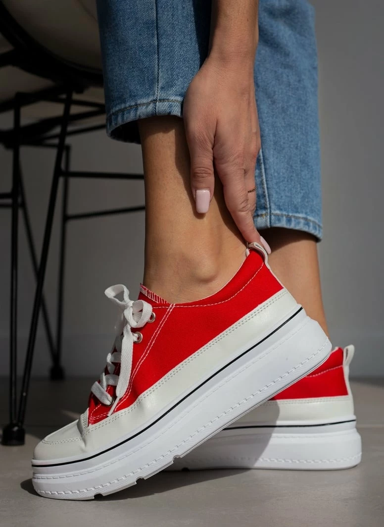 Αγορά 🧨 The Fashion Project 👟 Sneakers πάνινα με εφέ ραφές - Κόκκινο 🌟 9 Αγορά 🧨 The Fashion Project 👟 Sneakers πάνινα με εφέ ραφές - Κόκκινο 🌟 - Image 7