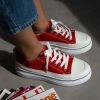 Αγορά 🧨 The Fashion Project 👟 Sneakers πάνινα με εφέ ραφές - Κόκκινο 🌟 -Sneakers Κατάστημα ufasmatina sneakers me efe rafes sti sola 87567 k30a