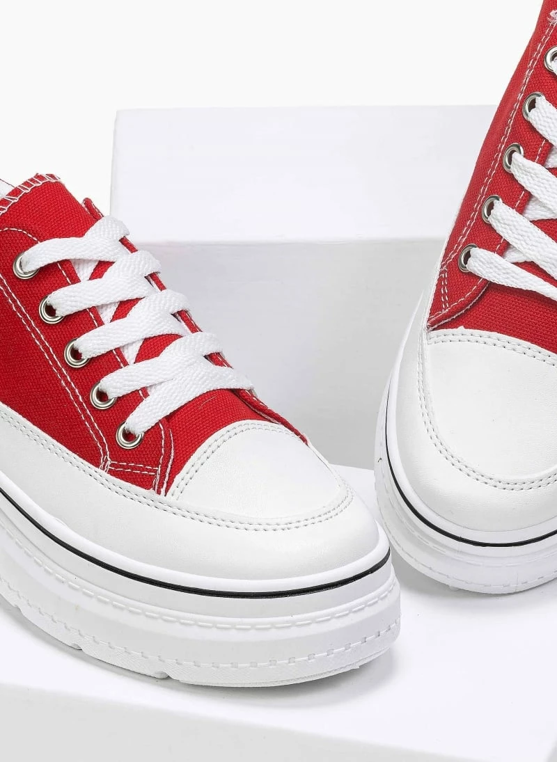 Αγορά 🧨 The Fashion Project 👟 Sneakers πάνινα με εφέ ραφές - Κόκκινο 🌟 7 Αγορά 🧨 The Fashion Project 👟 Sneakers πάνινα με εφέ ραφές - Κόκκινο 🌟 - Image 5