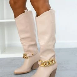 Ολοκαίνουργιο 🔥 The Fashion Project Μπότες Western με αλυσίδα - Μπεζ 👏 12 Ολοκαίνουργιο 🔥 The Fashion Project Μπότες Western με αλυσίδα - Μπεζ 👏 -Sneakers Κατάστημα western mpotes me alusida 96150 1oms