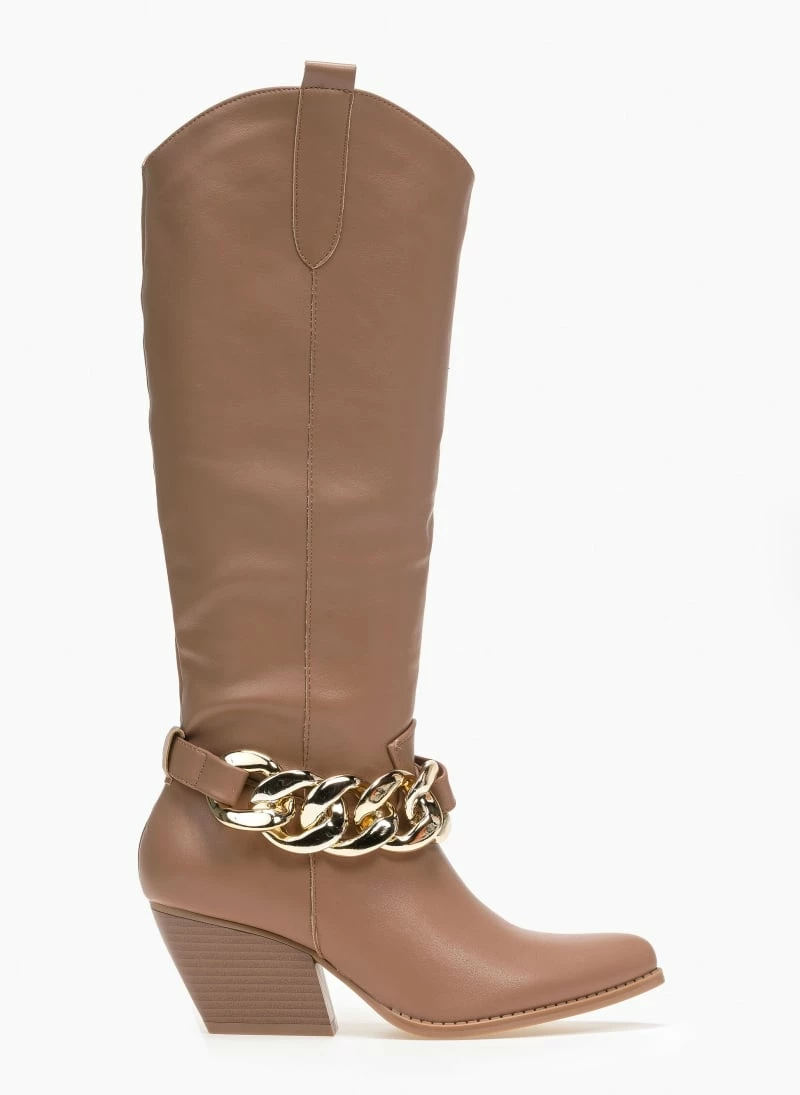 Ολοκαίνουργιο ✨ The Fashion Project Μπότες Western με αλυσίδα - Ταμπά 🌟 3 Ολοκαίνουργιο ✨ The Fashion Project Μπότες Western με αλυσίδα - Ταμπά 🌟