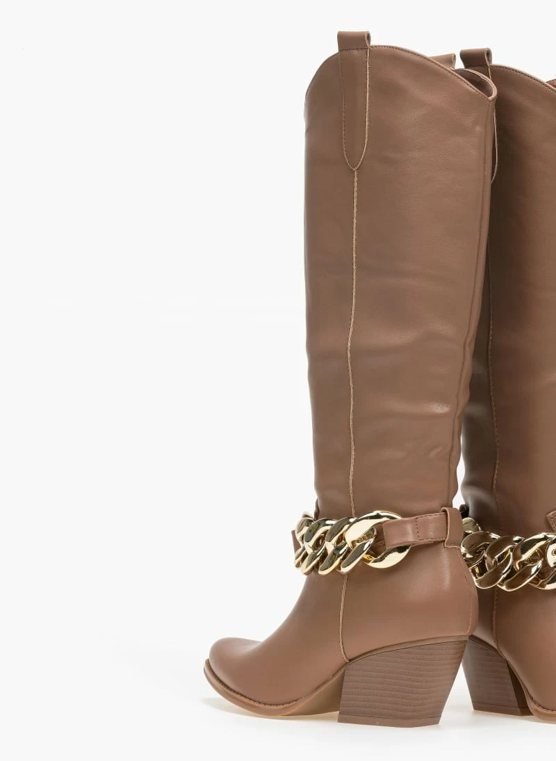 Ολοκαίνουργιο ✨ The Fashion Project Μπότες Western με αλυσίδα - Ταμπά 🌟 5 Ολοκαίνουργιο ✨ The Fashion Project Μπότες Western με αλυσίδα - Ταμπά 🌟 - Image 3