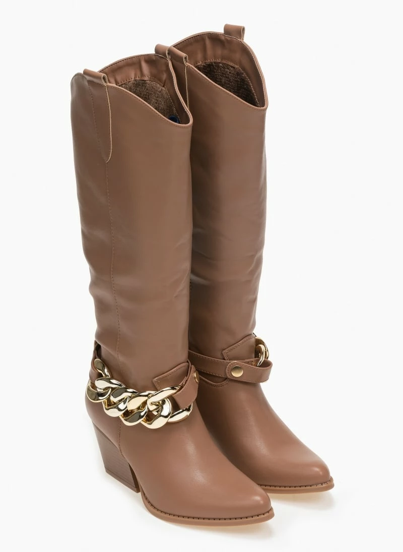 Ολοκαίνουργιο ✨ The Fashion Project Μπότες Western με αλυσίδα - Ταμπά 🌟 6 Ολοκαίνουργιο ✨ The Fashion Project Μπότες Western με αλυσίδα - Ταμπά 🌟 - Image 4